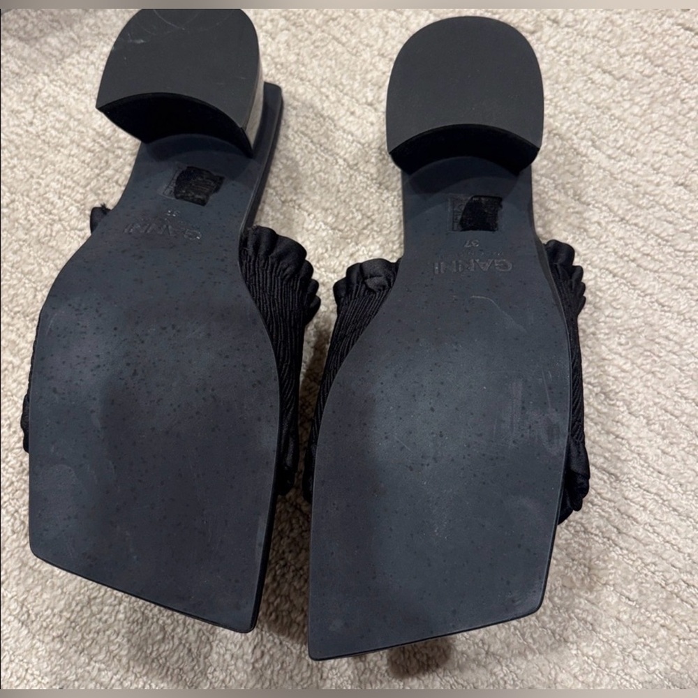 Ganni Smock Mules Black Ruffled - Picture 4 of 4